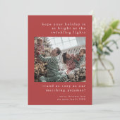 EMELIA Rode Schattigee Familiefoto Grappige Kerst Feestdagenkaart (Staand voorkant)