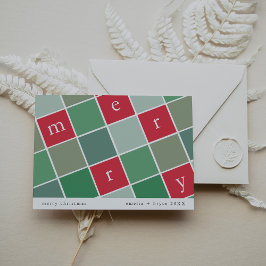 EMELIA Rood Groen Printable Familie Vrolijk Kerstf Feestdagenkaart