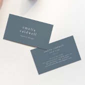 EMELIA Rustic Minimal Dusty Blue Minimalist Navy Visitekaartje