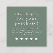 EMELIA Rustic Sage Green Simple Leave a Review Vierkante Visitekaartje (Voorkant)