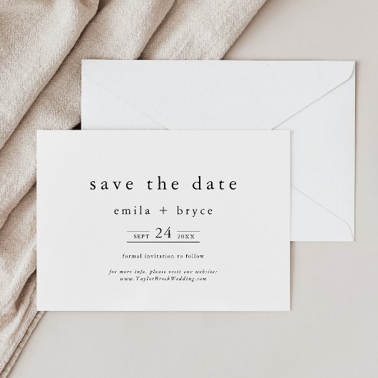 EMELIA Rustiek Eenvoudig Modern Boho Winter Weddin Save The Date
