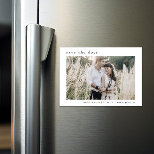 EMELIA Rustieke Foto Eenvoudige Huwelijk Save the  Magnetische Uitnodiging