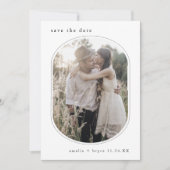 EMELIA rustieke ovale foto eenvoudige moderne brui Save The Date (Voorkant)