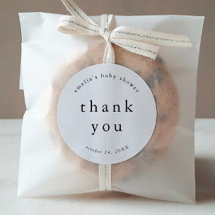 EMELIA rustieke unieke eenvoudige Baby shower dank Ronde Sticker