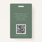 EMELIA Sage Beveiligingsnaam Tag Foto Medewerker I Badge (Achterkant)