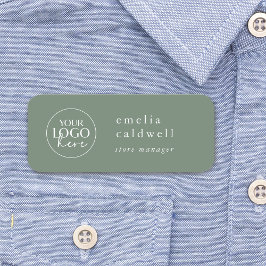 EMELIA Sage Green Company Logo Medewerker Magnetis Naamplaatje