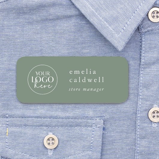 EMELIA Sage Green Company Logo Medewerker Magnetis Naamplaatje