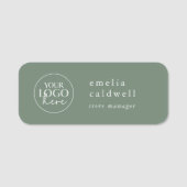 EMELIA Sage Green Company Logo Medewerker Magnetis Naamplaatje (Voorkant)