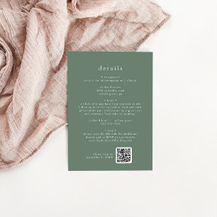 EMELIA Sage Green Forest Mountain Wedding Details Informatiekaartje