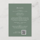 EMELIA Sage Green Forest Mountain Wedding Details Informatiekaartje (Voorkant)