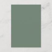 EMELIA Sage Green Forest Mountain Wedding Details Informatiekaartje (Achterkant)