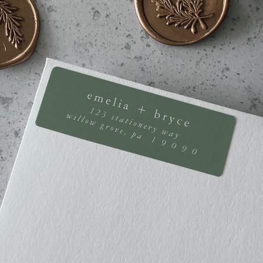 EMELIA Sage Green Forest Retouradreslabels Etiket
