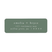 EMELIA Sage Green Forest Retouradreslabels Etiket (Voorkant)