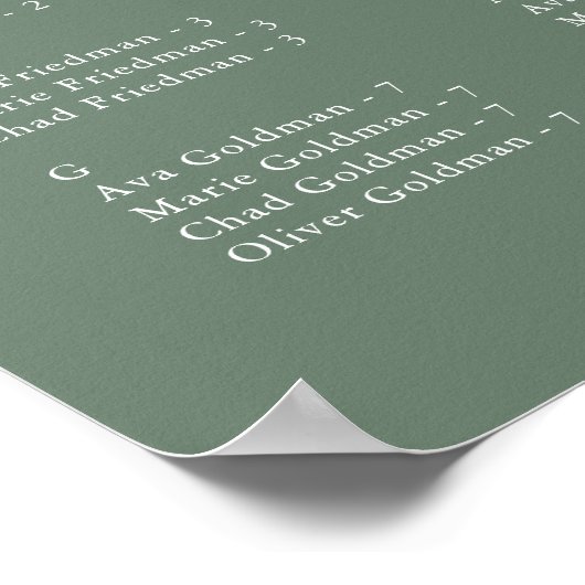 EMELIA Sage Moderne Trouwstoel Grafiek Sjabloon Poster (Hoek)