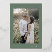 EMELIA Silver Foil Natuur Wedding Save the Date Folie Uitnodiging (Voorkant)