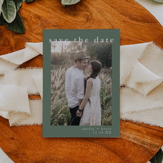 EMELIA Silver Foil Natuur Wedding Save the Date Folie Uitnodiging