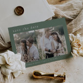 EMELIA Silver Foil Sage Wedding Save the Date Folie Uitnodiging