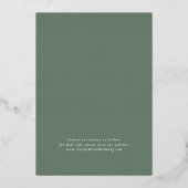 EMELIA Silver Foil Woodland Wedding Save the Date Folie Uitnodiging (Achterkant)