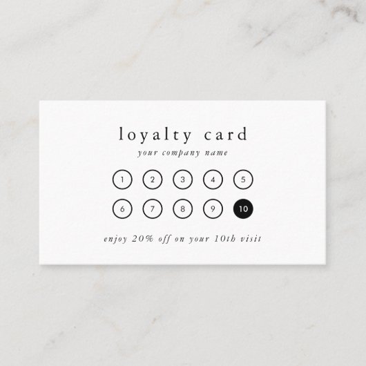 EMELIA Simple Boho Modern Business Reward 10 Punch Klantenkaartje (Voorkant)