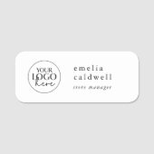 EMELIA Simple Company Logo Medewerker Magnetisch Naamplaatje (Voorkant)