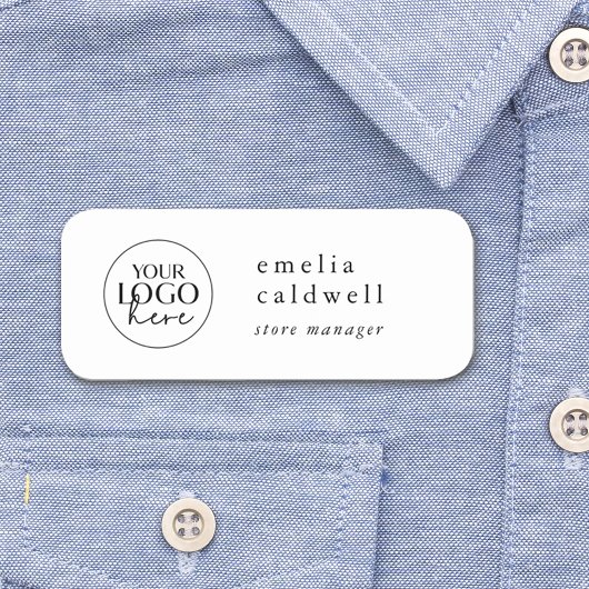 EMELIA Simple Company Logo Medewerker Magnetisch Naamplaatje