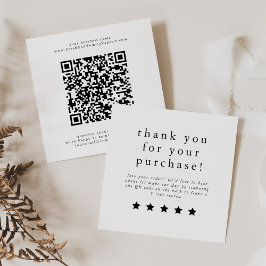 EMELIA Simple Modern Neutral Unique Laat een Revie Vierkante Visitekaartje