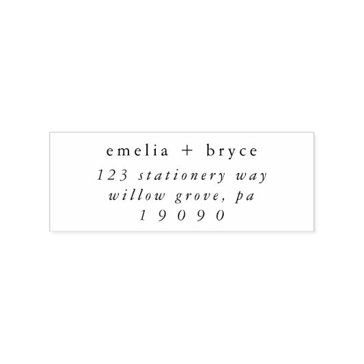 EMELIA Simple Rubber Wedding Retour Adres Stempel (Afrduk)