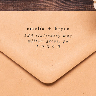 EMELIA Simple Rubber Wedding Retour Adres Stempel