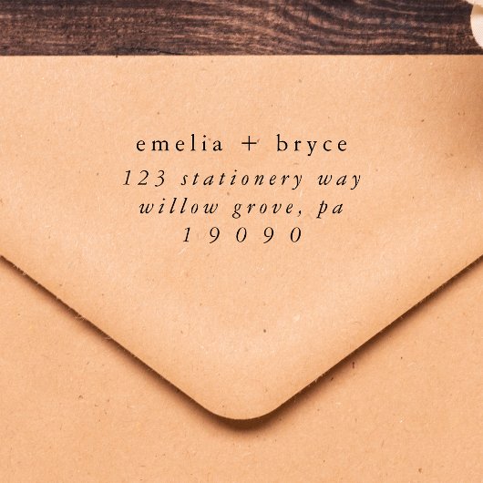 EMELIA Simple Rubber Wedding Retour Adres Stempel
