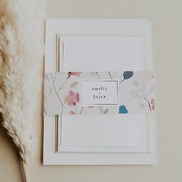 EMELIA Soft Waterverf Floral Wildflower Wedding Uitnodigingen Wikkel
