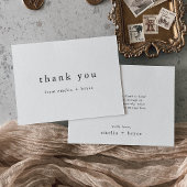 EMELIA Uniek Zwart Wit Minimalistisch Modern Eenvo Bedankkaart