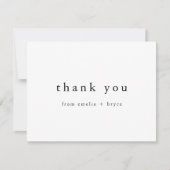 EMELIA Uniek Zwart Wit Minimalistisch Modern Eenvo Bedankkaart (Voorkant)