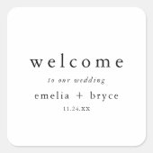 EMELIA unieke neutrale rustieke bruiloft welkomstt Vierkante Sticker (Voorkant)