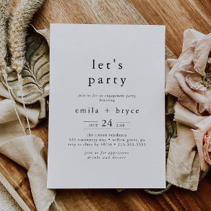 EMELIA Wit Zwart Rustiek Eenvoudig Boho Laten we f Kaart