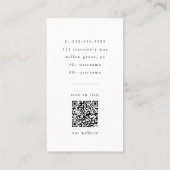 EMELIA Wit Zwart Rustiek Eenvoudig Modern Boho Fot Visitekaartje (Achterkant)