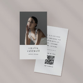 EMELIA Wit Zwart Rustiek Eenvoudig Modern Boho Fot Visitekaartje