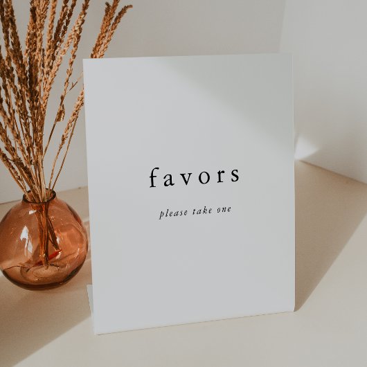 EMELIA Wit Zwart Rustiek Eenvoudige Huwelijksgunst Reclamebord Met Voetstuk