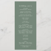 EMELIA Woodland Natuur Rustiek Sage Forest Wedding Programmakaart (Achterkant)