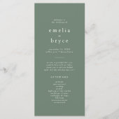 EMELIA Woodland Natuur Rustiek Sage Forest Wedding Programmakaart (Voorkant)