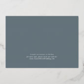 EMELIA Zilveren Folie Blauw Boho Wedding Save the  Folie Uitnodiging (Achterkant)