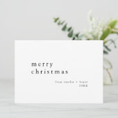 EMELIA Zwart Eenvoudig Modern Familie Vrolijk Kers Feestdagenkaart (Staand voorkant)