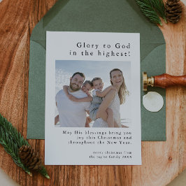 EMELIA Zwart Familie Foto God Christelijk Kerst Feestdagenkaart