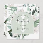 Emerad Green Arch Baptisme Uitnodiging (Voorkant / Achterkant)