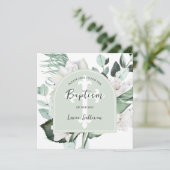 Emerad Green Arch Baptisme Uitnodiging (Staand voorkant)