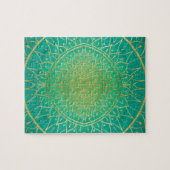 Emeral Green Gold Mandala Legpuzzel (Horizontaal)