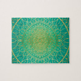 Emeral Green Gold Mandala Legpuzzel