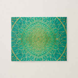 Emeral Green Gold Mandala Legpuzzel