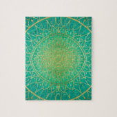 Emeral Green Gold Mandala Legpuzzel (Verticaal)