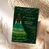 Emeral Groen en Goud Prinses Quinceañera Kaart