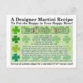 Emeral Isle St. Patrick's Day Martini Recept Kaart (Voorkant)